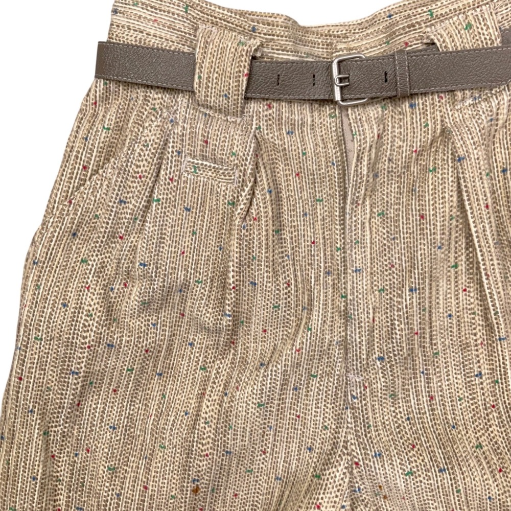 Vintage M.J. Carroll Pants‎ Womens 8 Beige Confetti Corduroy 80s Tapered Tweed
